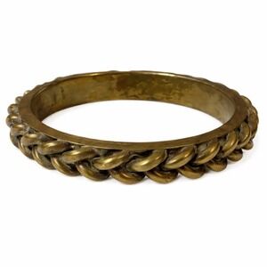 Vintage Brass Chain Link Bangle‎ Bracelet Chunky Statement Cuff